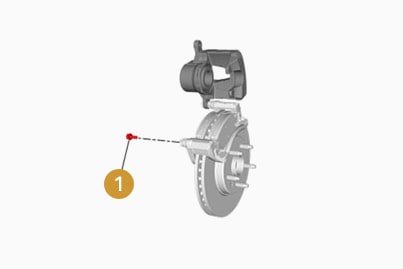 Removal of front disk brake pad