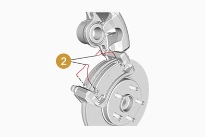 Removal of front disk brake pad