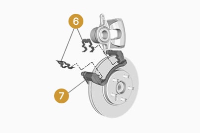 Removal of front disk brake pad