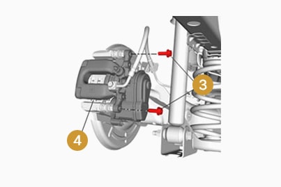 Removal of rear disk brake pad