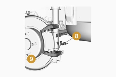 Removal of rear disk brake pad